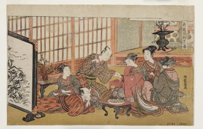 Bankett in einem wohlhabenden Haushalt, 1770-74 von Isoda Koryusai